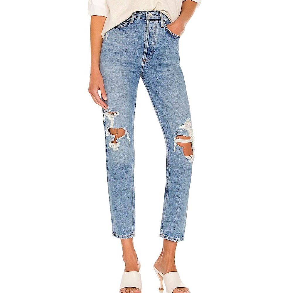 AGOLDE - Fen High Rise Relaxed Taper Ripped/Distressed Jeans